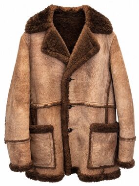 Vintage Mac Mor Canada Genuine Sheepskin Shearling Coat Brown Unisex Large Luxe